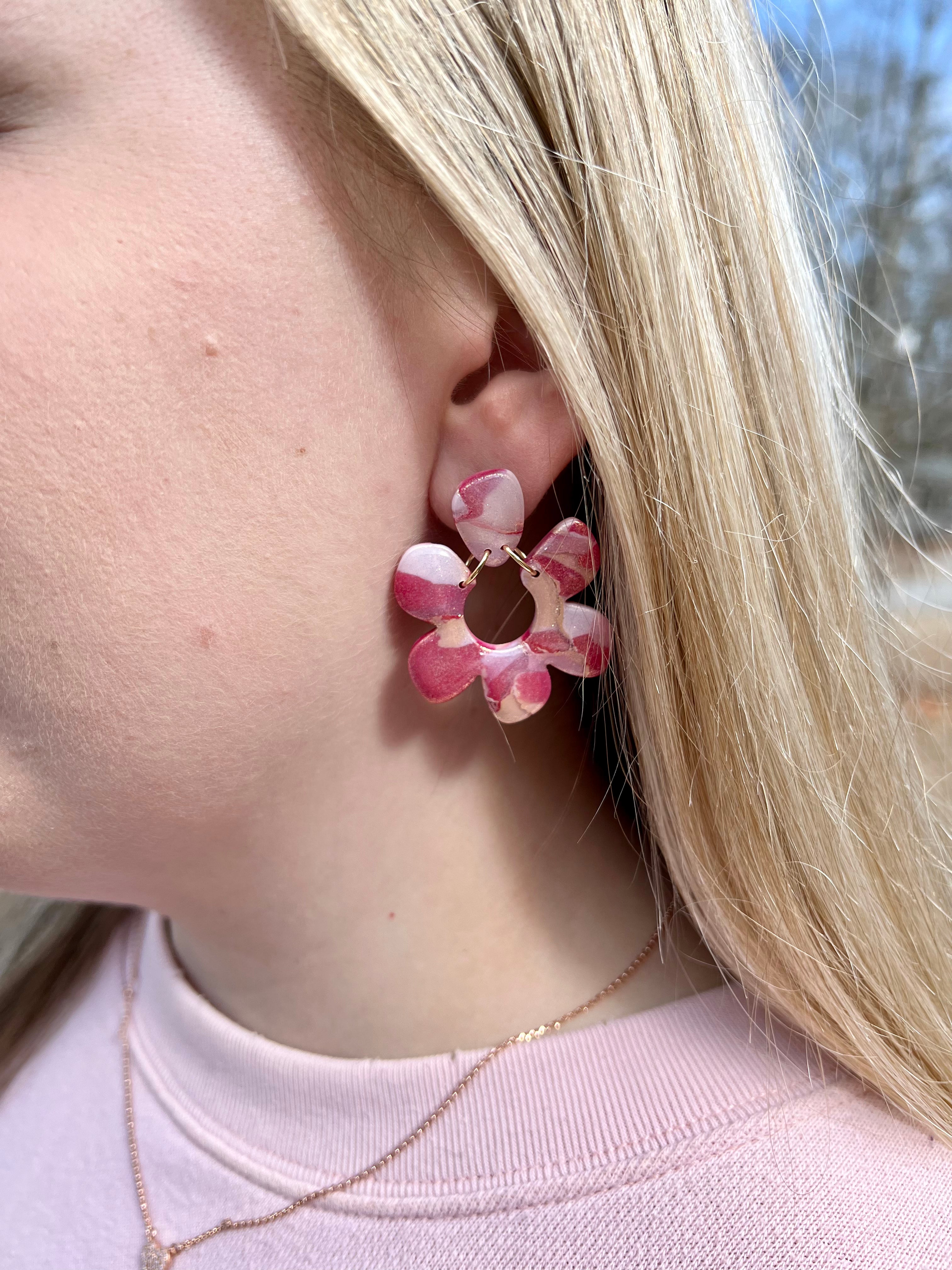 Flower Power Clay Earrings